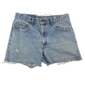 Vintage 1980s 1990s Levi’s 506 XX Light Acid Wash Distressed Jean Shorts 31x3